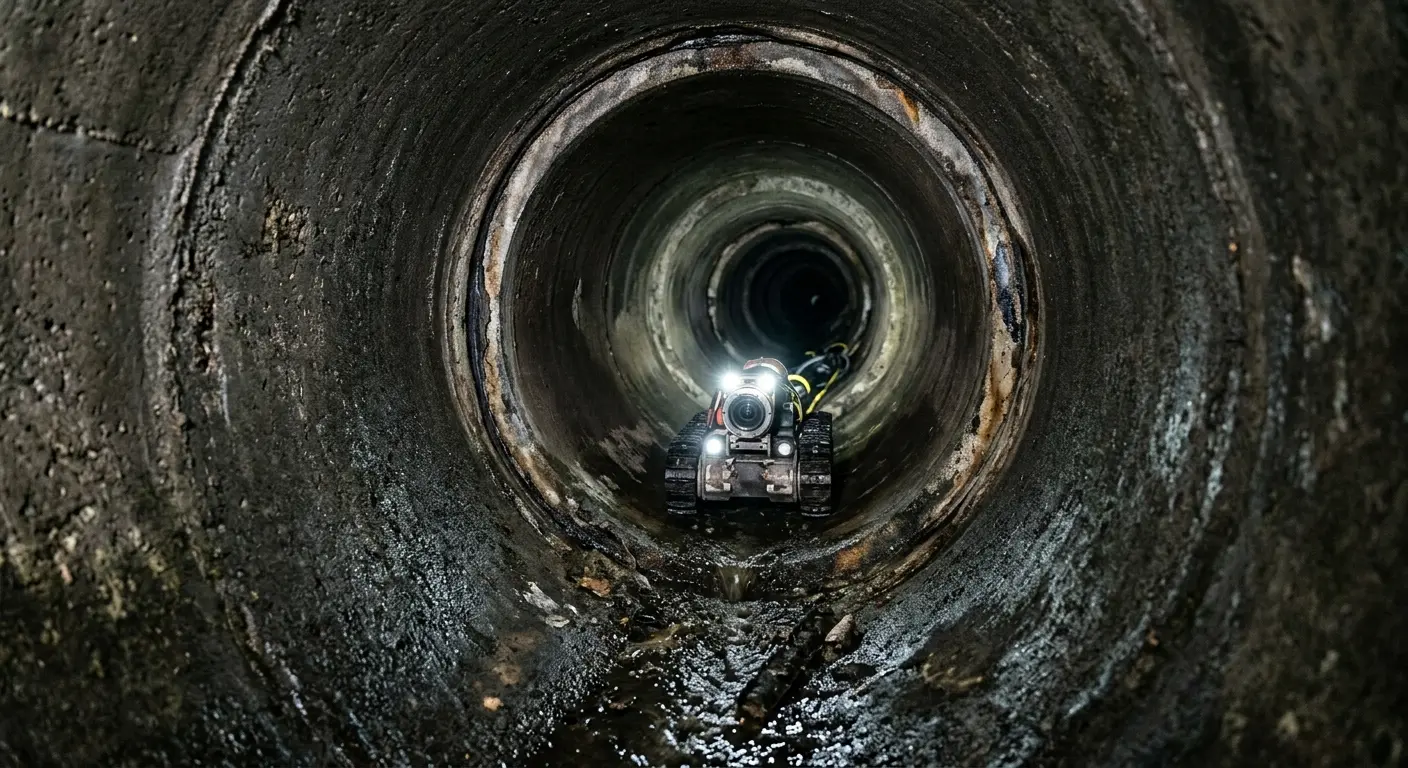 Robotic sewer camera inspecting pipe interior for Drain Snake Service in Fort Hood